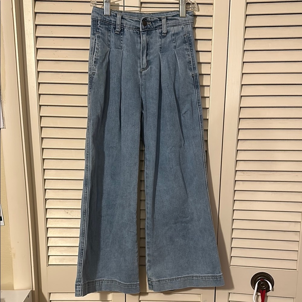 Tractr Blue Wide-Leg Jeans High-Waisted Retro girls sz 7